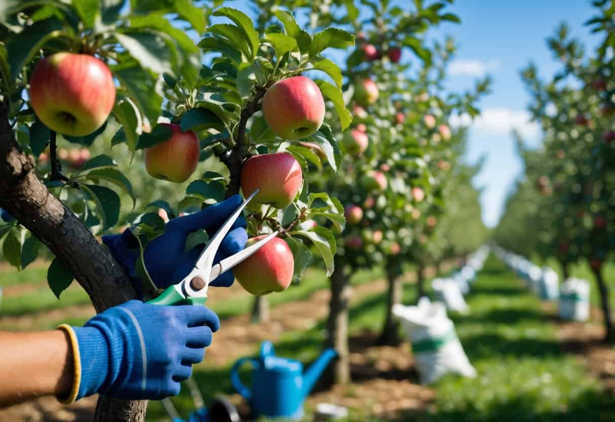 Tending an apple tree