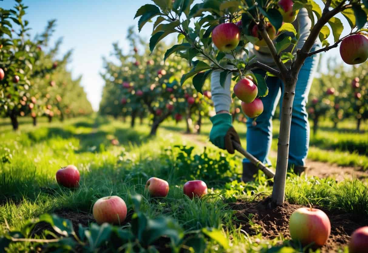 Digging around Apple tree